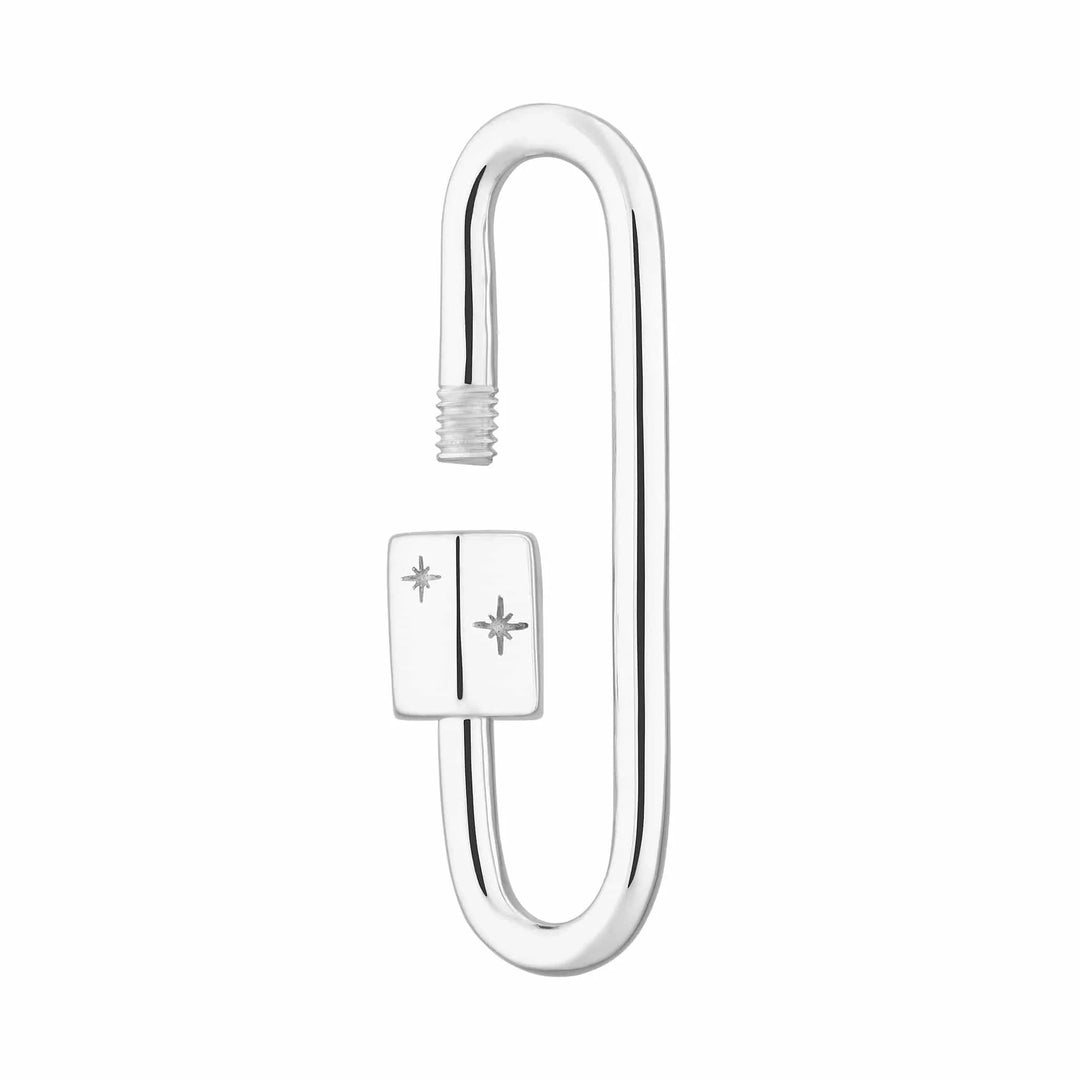 Silver Long Link Carabiner Charm Lock CSLLCAR