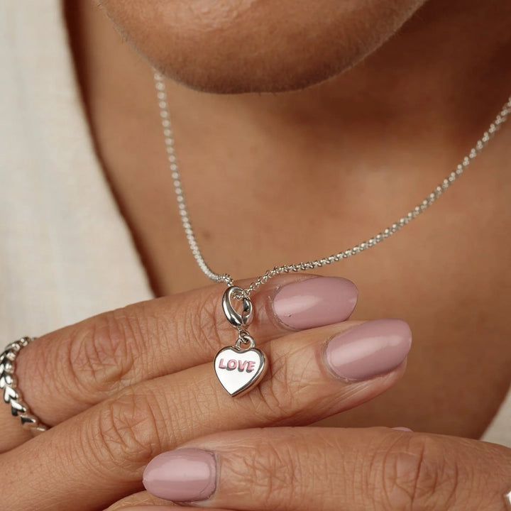 Silver Love Heart Sweet Necklace CNSLOVEHRT-1