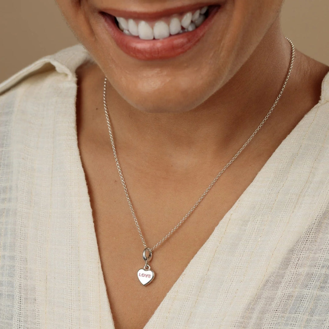 Silver Love Heart Sweet Necklace CNSLOVEHRT-1