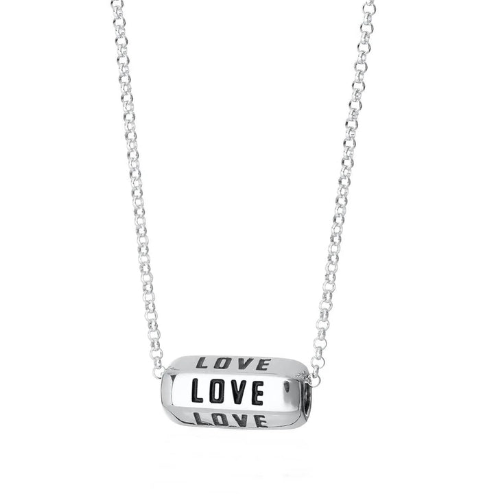 Silver Love is All Around Black Necklace CNSLOBL-1