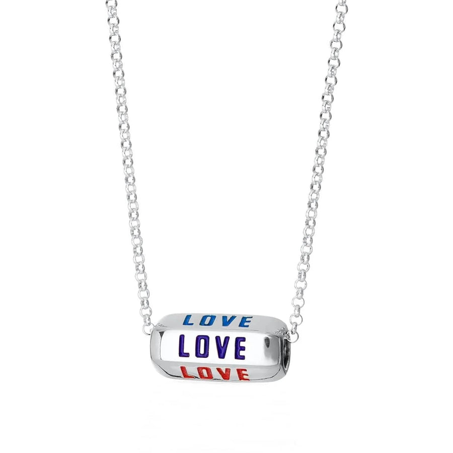 Silver Love is All Around Rainbow Necklace CNSLORAIN-1
