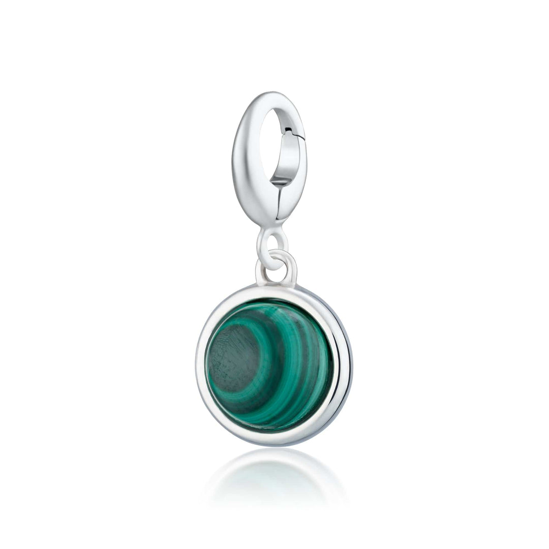 Silver Malachite Healing Healing Stone Charm CSHSMA