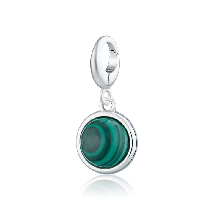 Silver Malachite Healing Healing Stone Charm CSHSMA