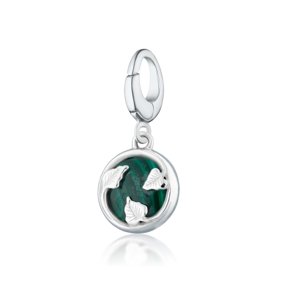 Silver Malachite Healing Healing Stone Charm CSHSMA