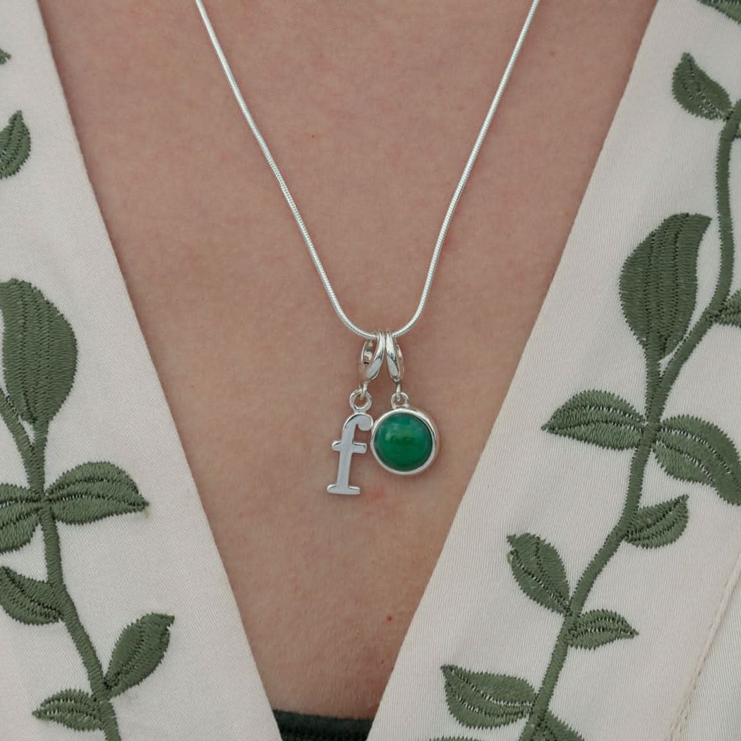 Silver Malachite Healing Healing Stone Charm CSHSMA
