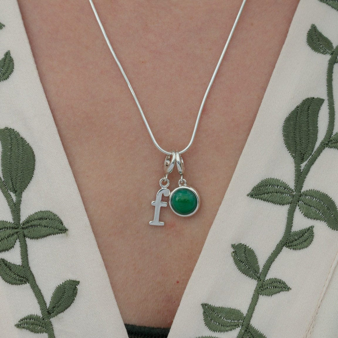 Silver Malachite Healing Healing Stone Necklace CSHSMA-SNAKE-1