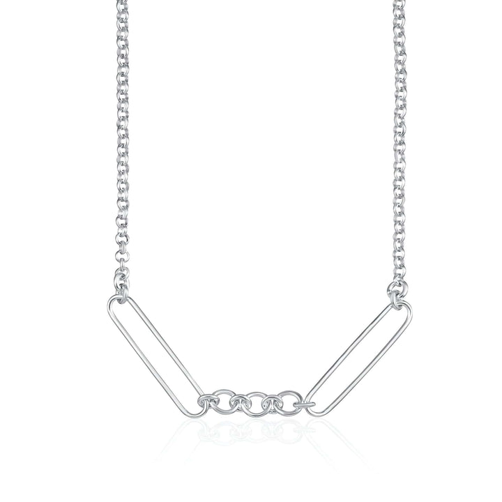 Silver Mixed Link Charm Collector Necklace CHCSML