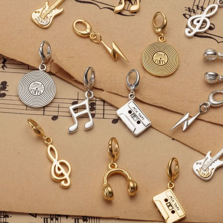 Silver Music Note Charm CSMN