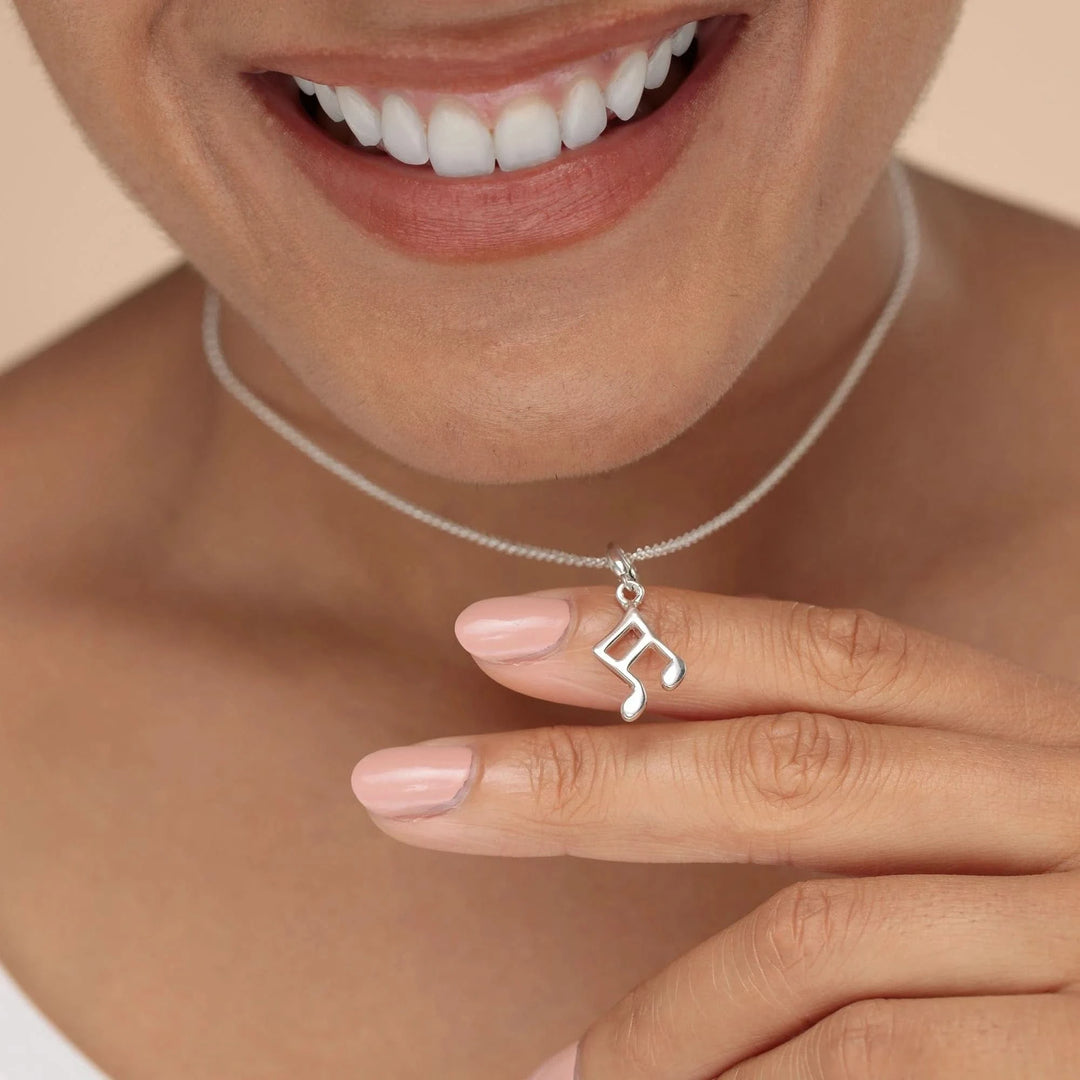 Silver Music Note Charm CSMN