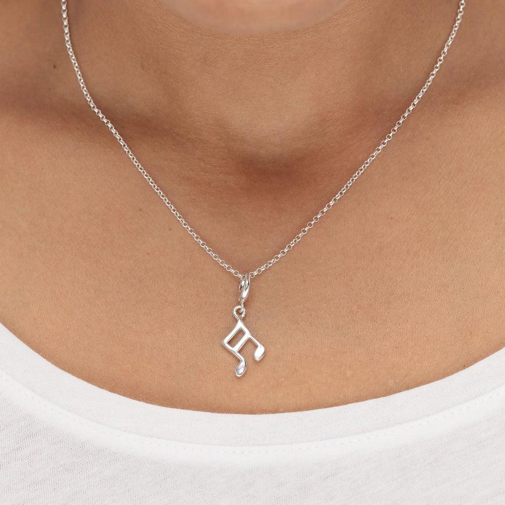 Silver Music Note Necklace CNSMN-1
