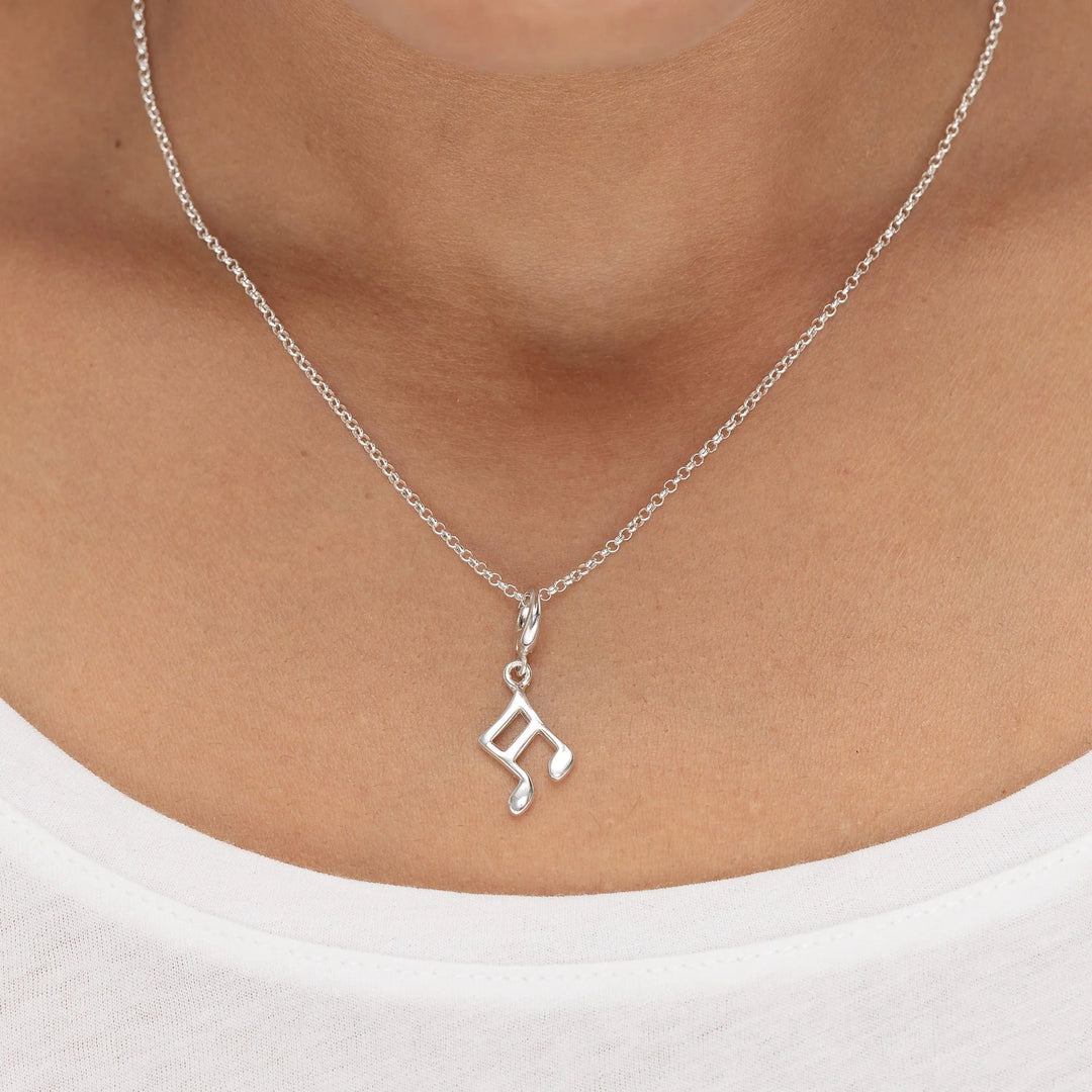 Silver Music Note Necklace CNSMN-1