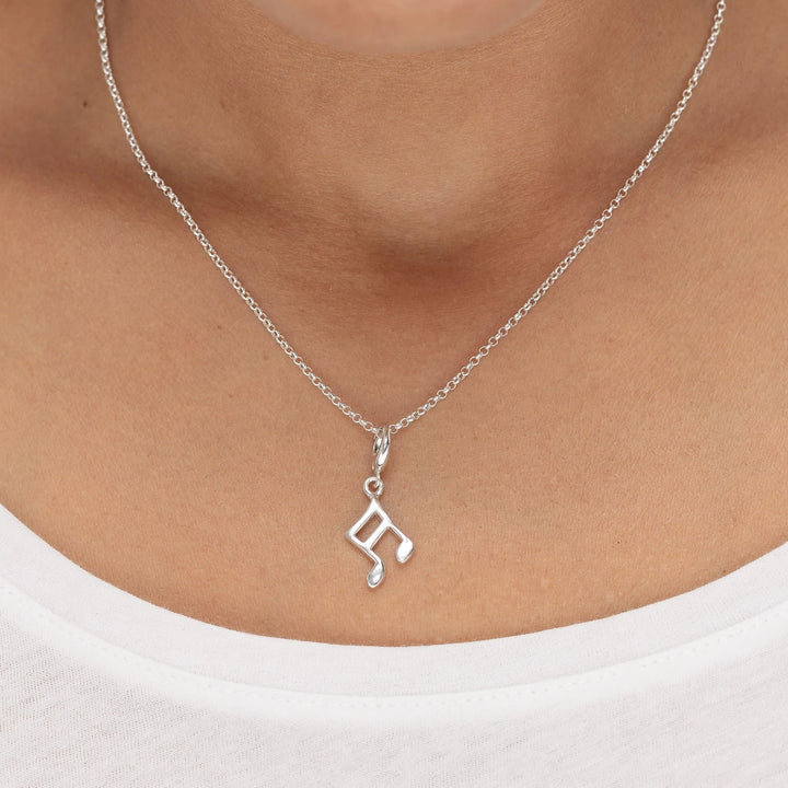 Silver Music Note Necklace CNSMN-1