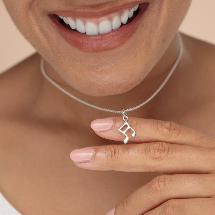 Silver Music Note Necklace CNSMN-1
