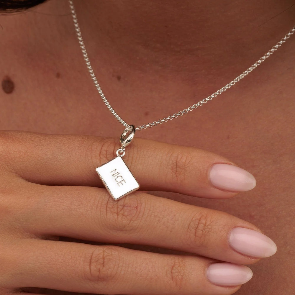 Silver Nice Biscuit Necklace CNSBN-1