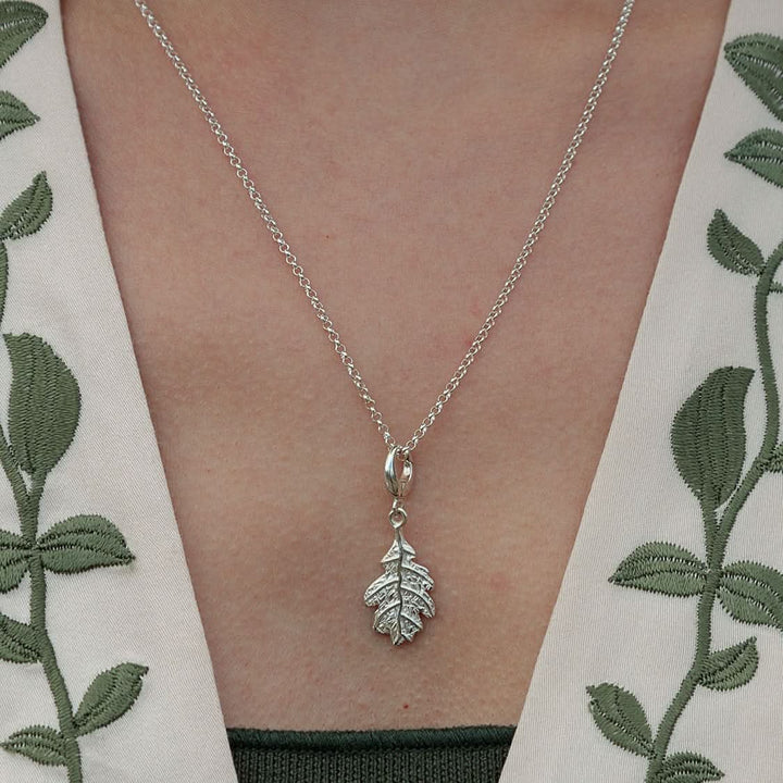 Silver Oak Leaf Charm CSOL