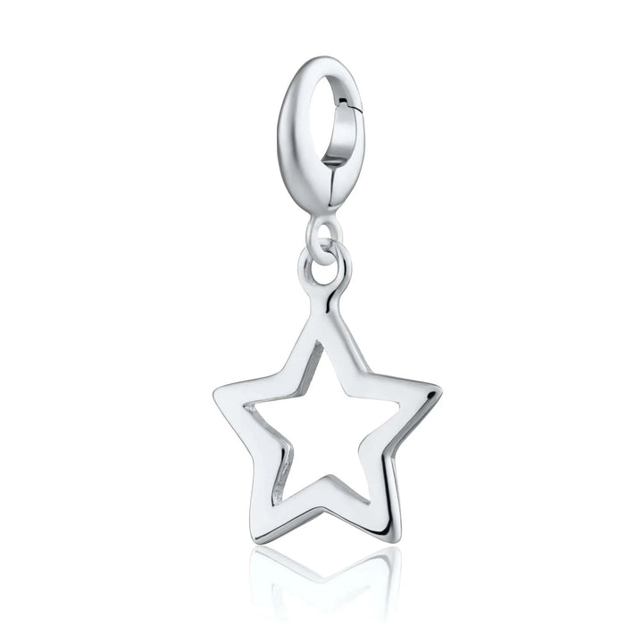 Silver Open Star Charm CSSO