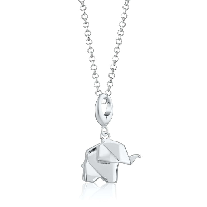 Silver Origami Elephant Necklace CNSOEL-1