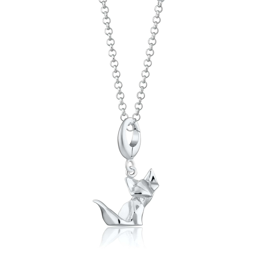 Silver Origami Fox Necklace CNSOF-1