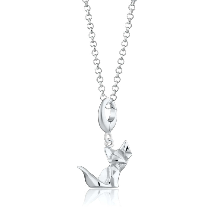 Silver Origami Fox Necklace CNSOF-1