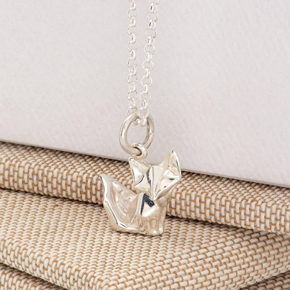 Silver Origami Fox Necklace CNSOF-1