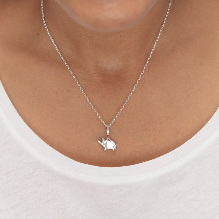 Silver Origami Pig Necklace CNSOP-1