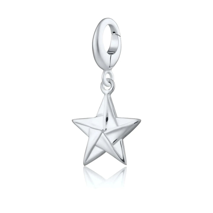 Silver Origami Star Charm CSOST