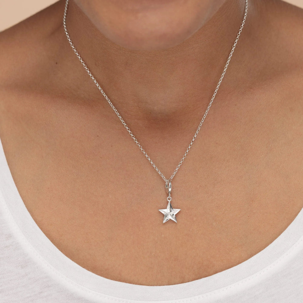 Silver Origami Star Necklace CNSOST-1