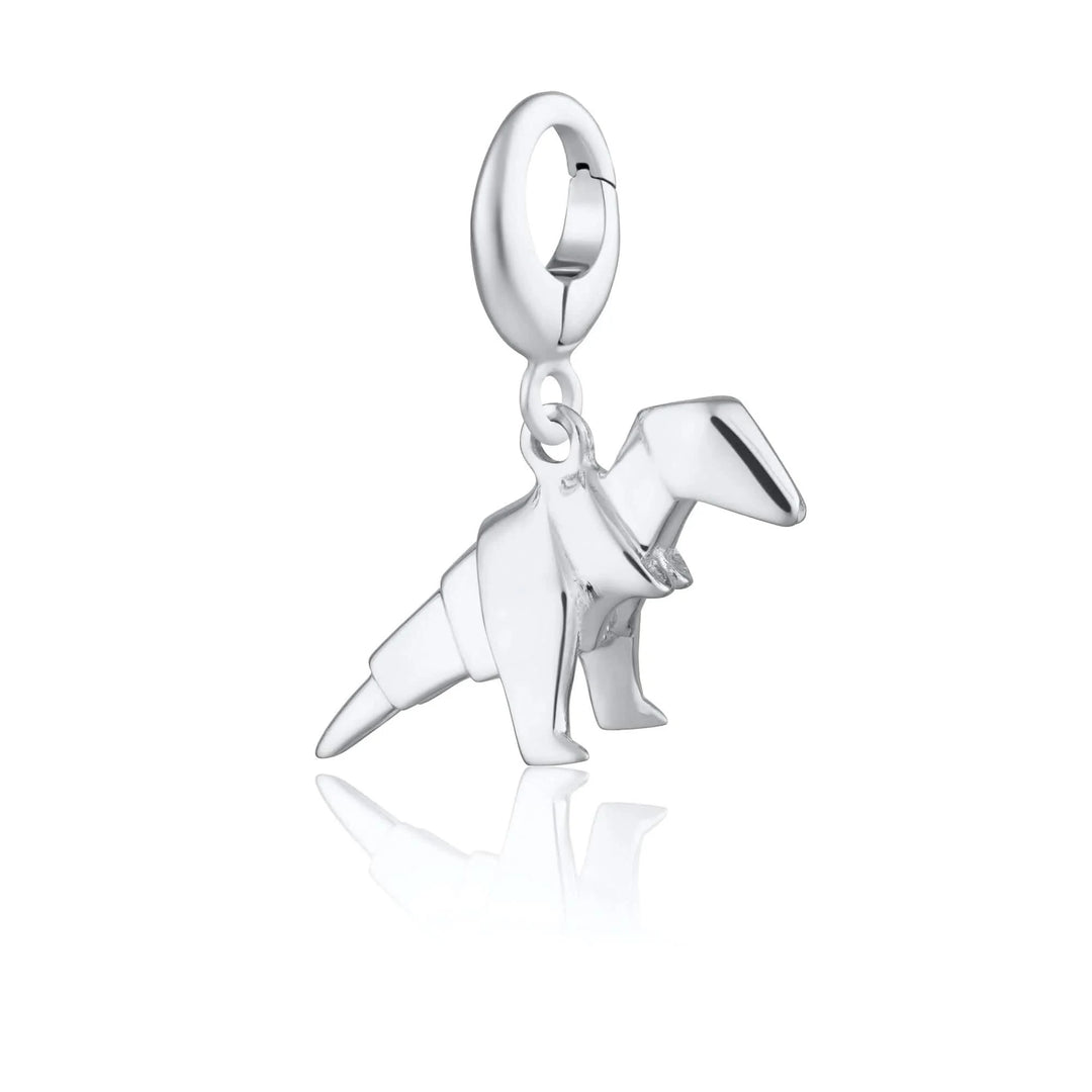Silver Origami T-Rex Charm CSOTREX