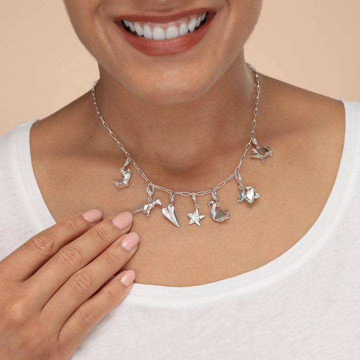 Silver Origami T-Rex Charm CSOTREX
