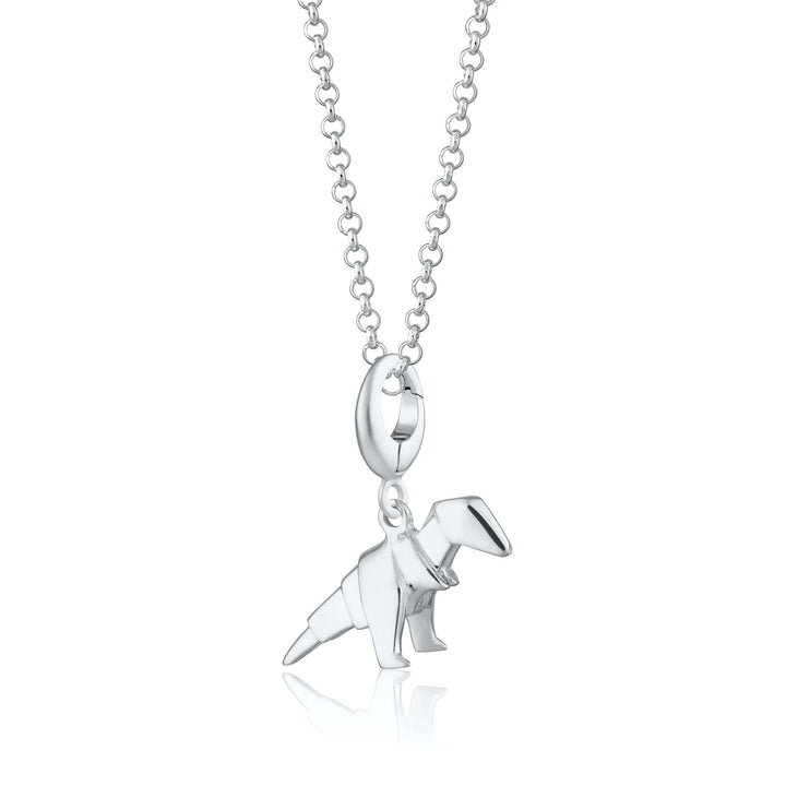 Silver Origami T-Rex Necklace CNSOTREX-1