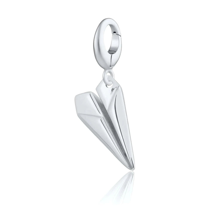 Silver Paper Plane Charm CSPP