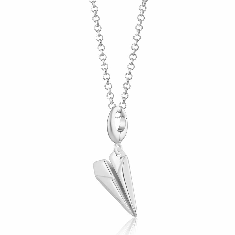 Silver Paper Plane Necklace CNSPP-1