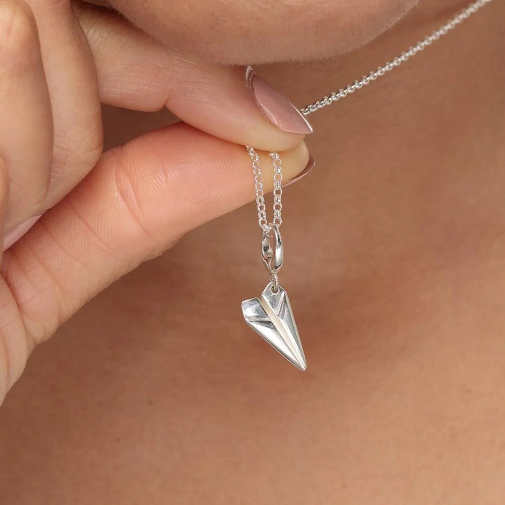 Silver Paper Plane Necklace CNSPP-1