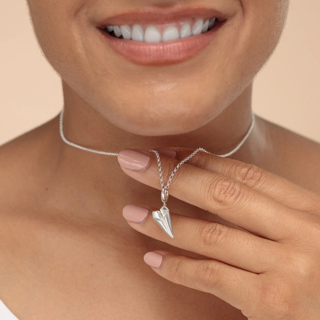 Silver Paper Plane Necklace CNSPP-1