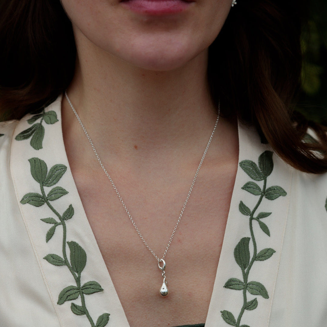 Silver Pear Necklace CNSPR-1