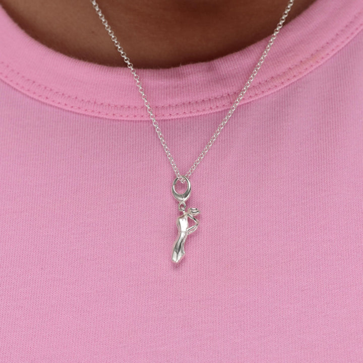 Silver Pointe Ballet Shoe Charm CSRAD