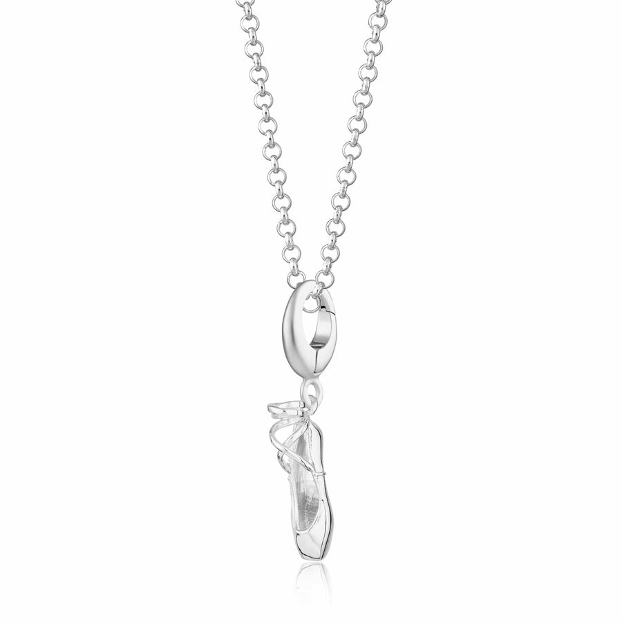 Silver Pointe Ballet Shoe Necklace CNSRAD-1