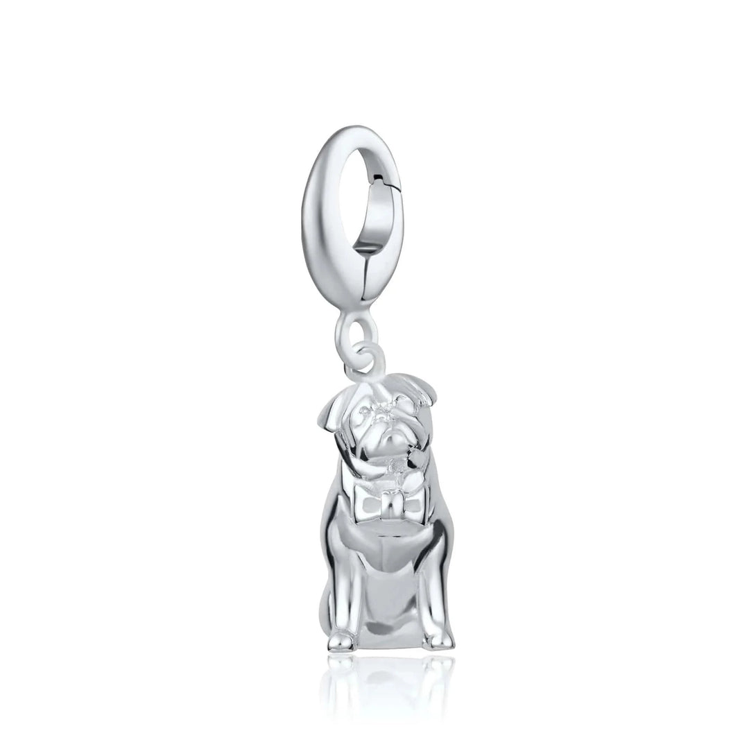 Silver Pug Charm CSPUG