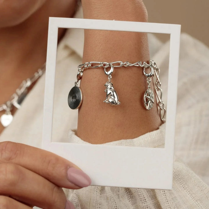Silver Pug Charm CSPUG
