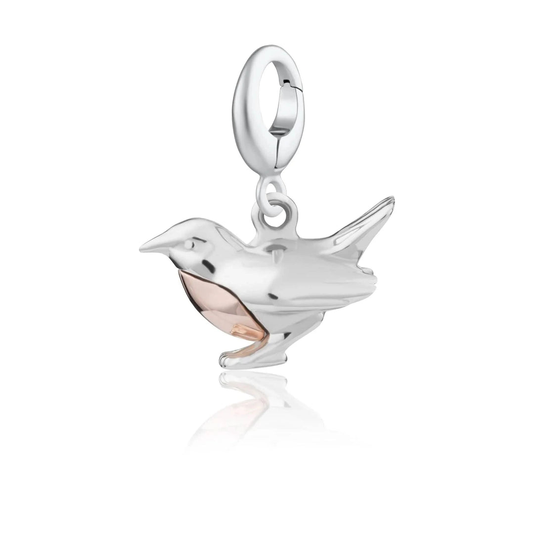 Silver Robin Bird Charm CSROB