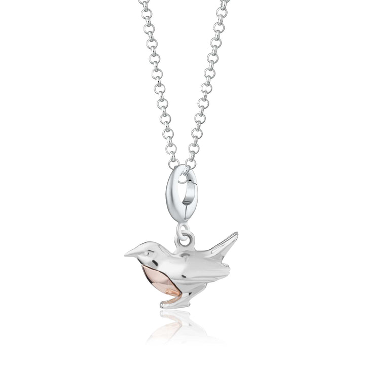 Silver Robin Bird Necklace CNSROB-1