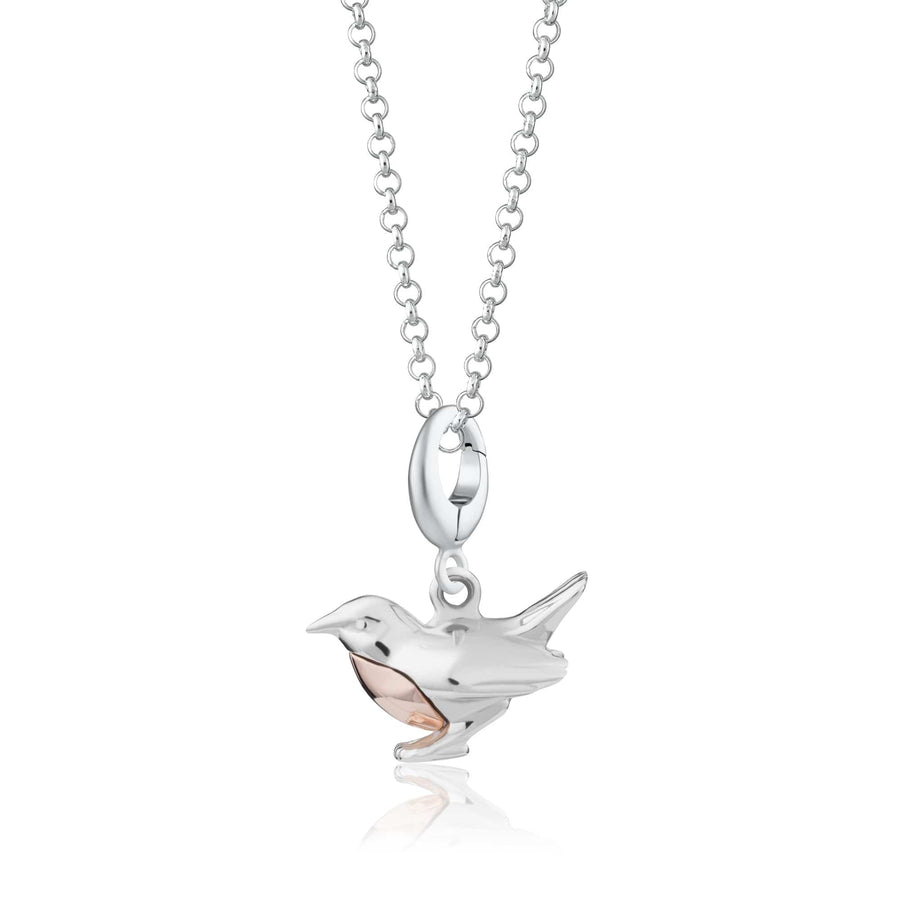 Silver Robin Bird Necklace CNSROB-1