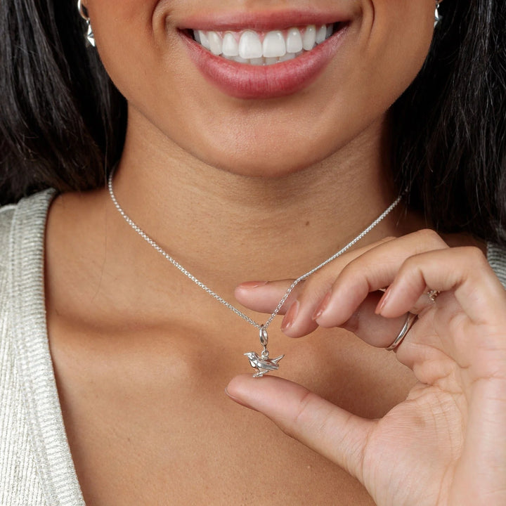 Silver Robin Bird Necklace CNSROB-1