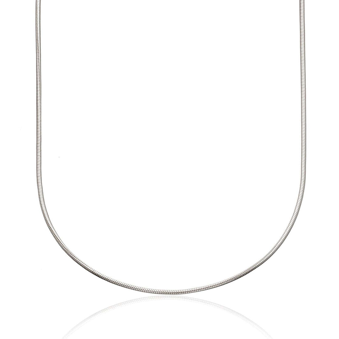 Silver Round Snake Chain Necklace CHSTS