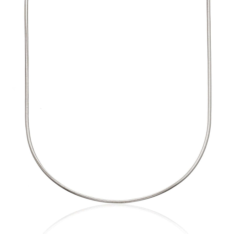 Silver Round Snake Chain Necklace CHSTS