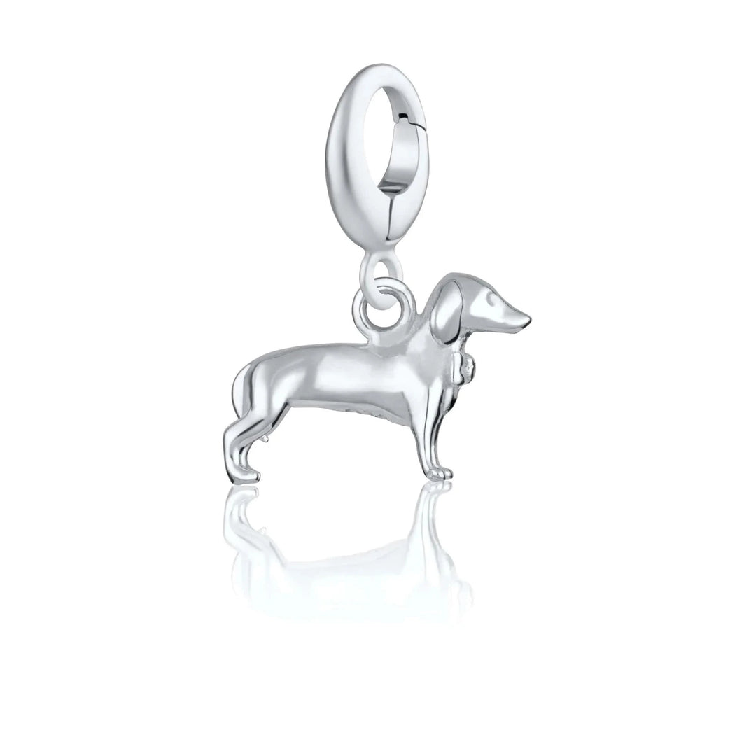 Silver Sausage Dog Charm CSSD