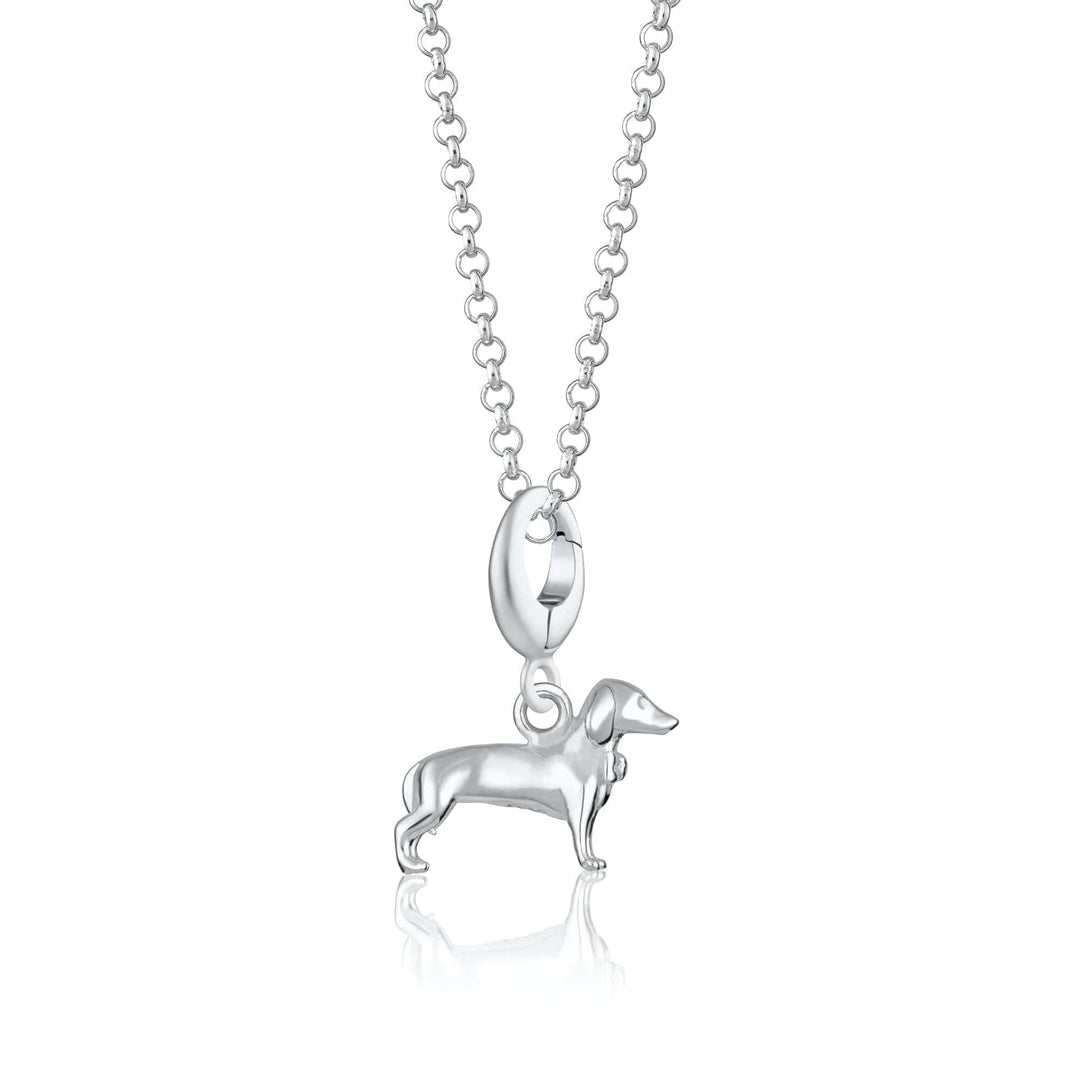 Silver Sausage Dog Necklace CNSSD-1