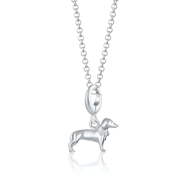 Silver Sausage Dog Necklace CNSSD-1