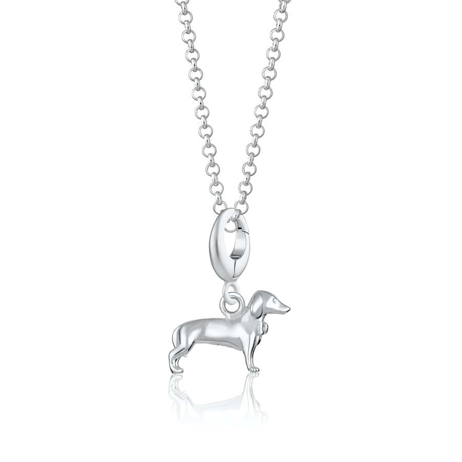 Silver Sausage Dog Necklace CNSSD-1