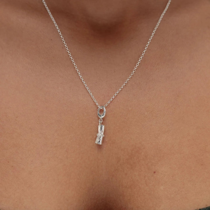 Silver Scroll Graduation Charm CSSC